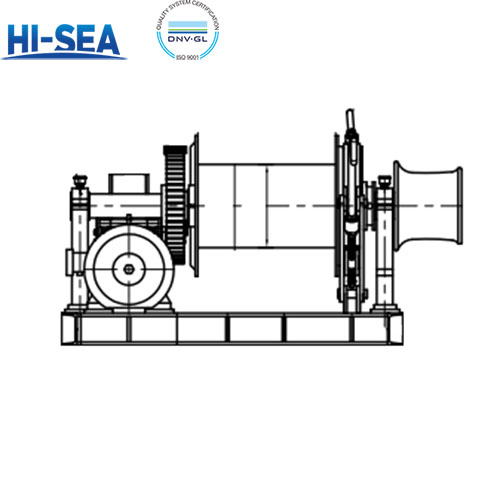 10kN Marine Single Drum Single Warping Head Electric Winch