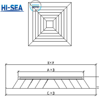 Diffuser Technical Drawing Wall-mounted Air Diffuser